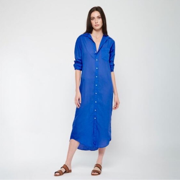Frank & Eileen Dresses & Skirts - Frank & Eileen Cobalt Blue Button-Front Maxi Shirt Dress